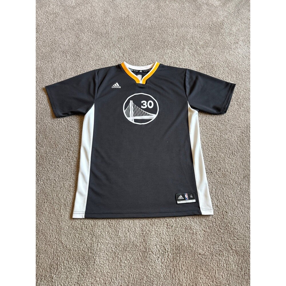 Steph Curry Golden State Warriors Adidas Youth Sleeved NBA Jersey Size XL